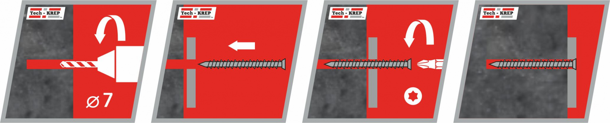 Шуруп Tech-Krep 7,5x152 мм по бетону, 2 шт