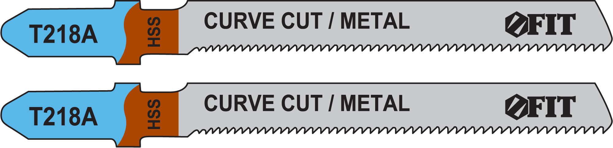 Пилка лобзиковая Fit Т218А, для резки листового металла, 2 шт