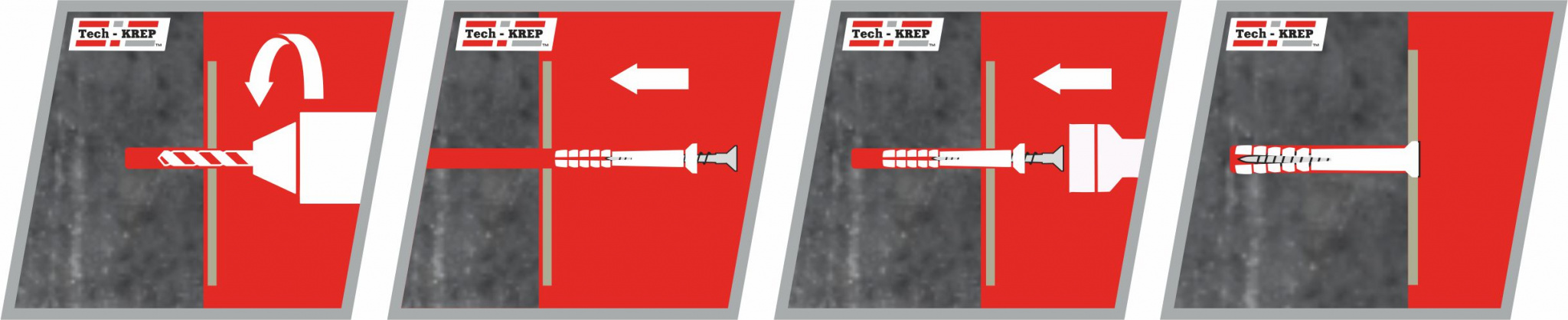 Дюбель-гвоздь Tech-Krep 6К60 потайная манжета, нейлон, 12 шт