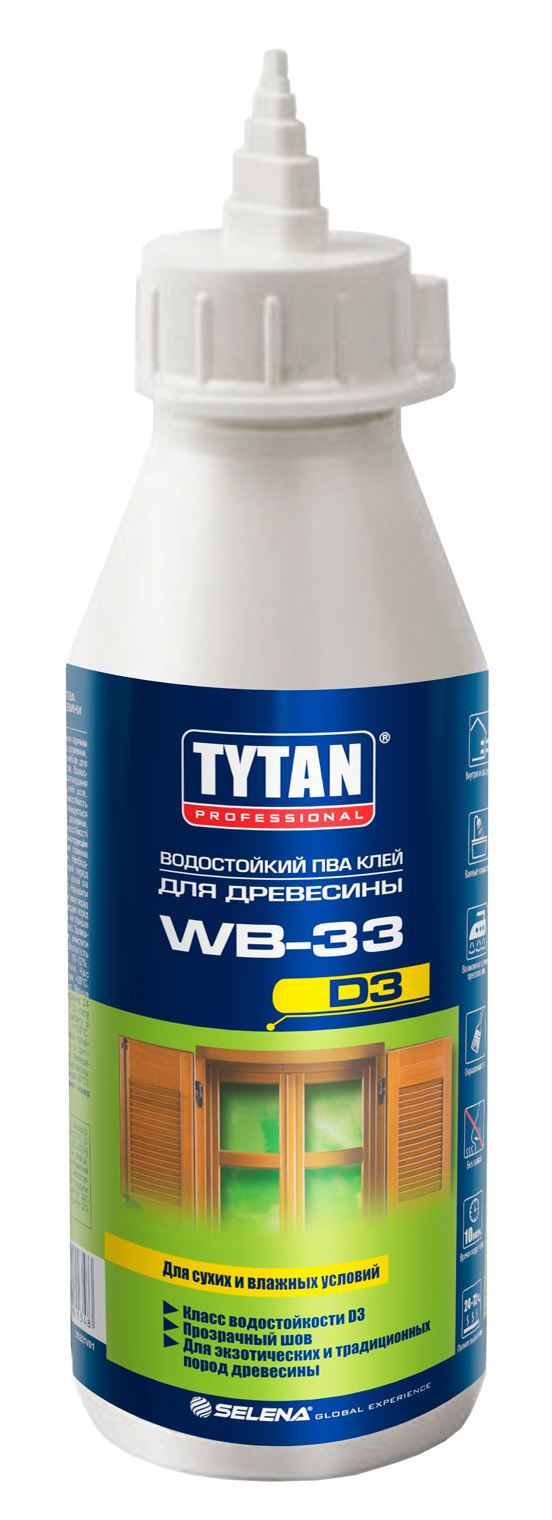 Клей ПВА Titan Professional D3 для древесины 750 г, белый