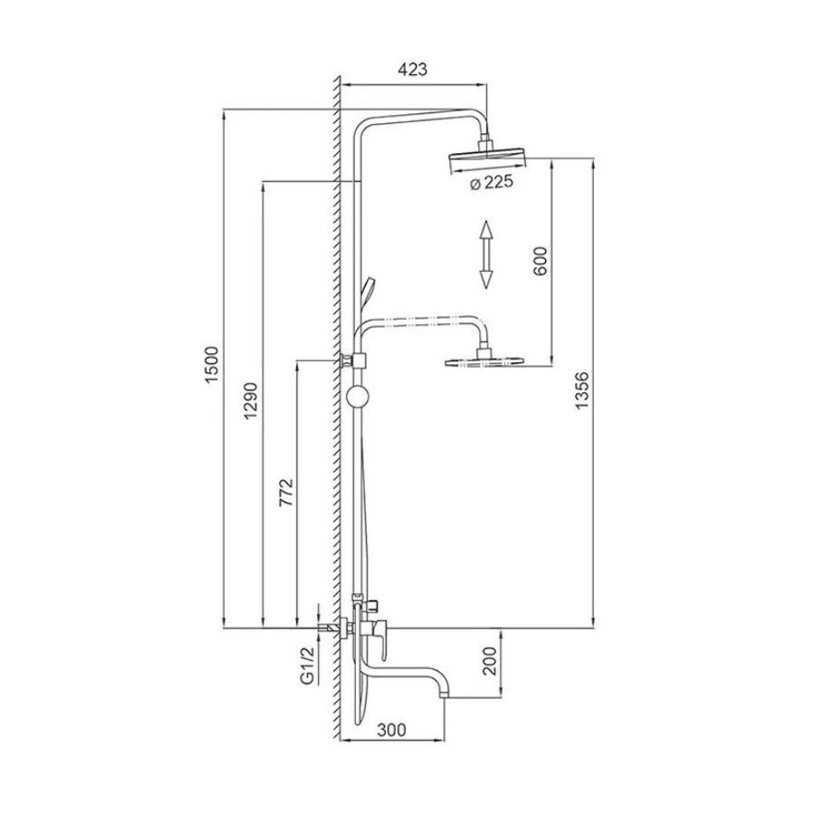 Душевая стойка Frap F24001, хром хром