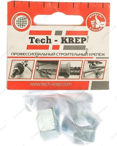 Гайка Tech-Krep М16 DIN934 шестигранная оцинкованная, 4 шт