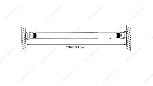 Карниз для шторы Mset, нержавеющая сталь, 104-190 см, черный, артикул YS184012