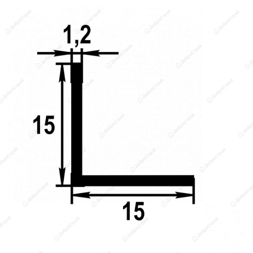 Угол равносторонний 15*15*1м