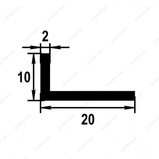 Угол разносторонний 10*20*2м