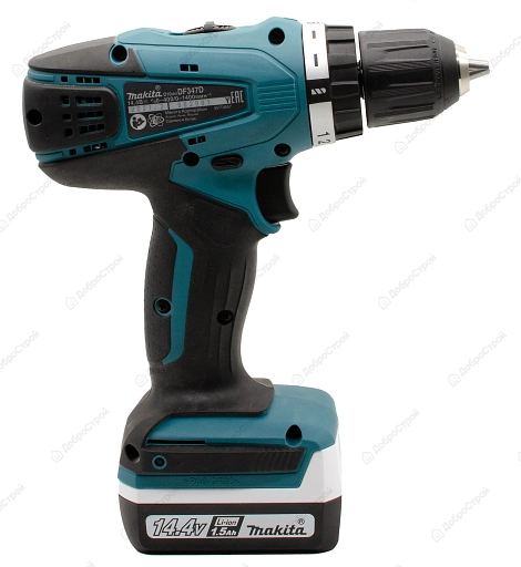 Дрель аккумуляторная MAKITA DF347DWE 14,4 В, БЗП.13мм, 2скорости 30нм, 2акк.Li-ion.1.5Ач