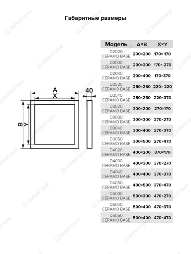 Люк ревизионный D Ceramo Base 400х200 скрыт.монтаж съемный алюминий