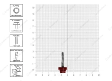 Саморез кровельный красное вино 4,8х29 RAL 3005, 25 шт