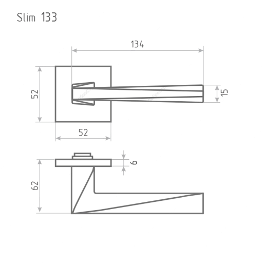 Ручка дверная Slim 133K хром