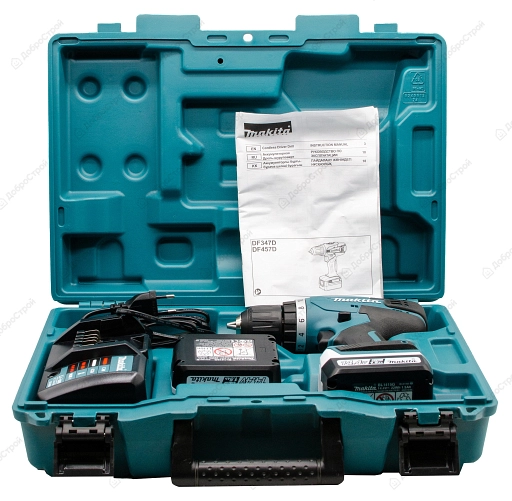 Дрель аккумуляторная MAKITA DF347DWE 14,4 В, БЗП.13мм, 2скорости 30нм, 2акк.Li-ion.1.5Ач