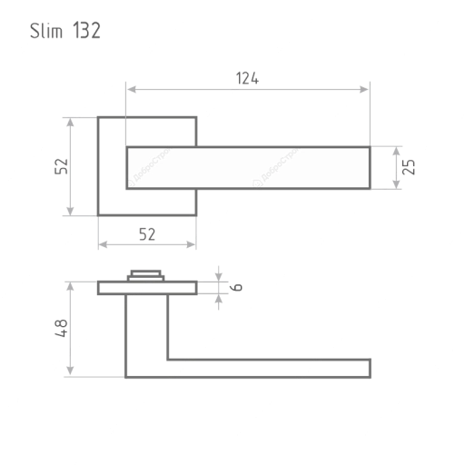 Ручка дверная Slim 132K  матовый никель