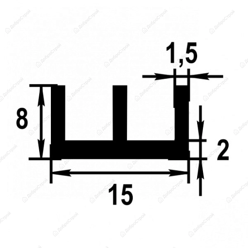 Ш-профиль 8*15*8*1,5*2м